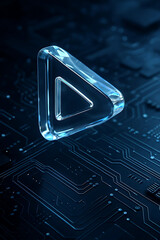 Glowing Graphic Play Button Icon Theme for Modern Multimedia Interfaces and Interactive Digital Platforms