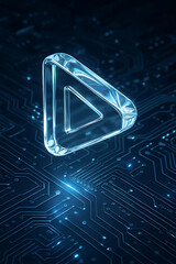 Glowing Graphic Play Button Icon Theme for Modern Multimedia Interfaces and Interactive Digital Platforms