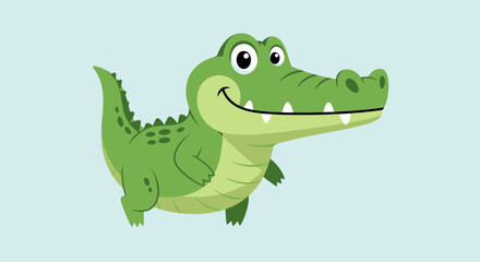 Fototapeta premium Cartoon Alligator with Big Smile.