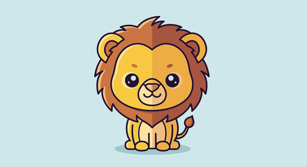 Obraz premium Cartoon Lion Character Illustration.