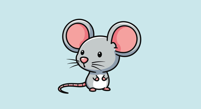 Cartoon Mouse Character with Large Ears.