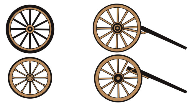 Antique Wagon Wheel bright abstract color vector