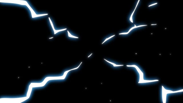 Cartoon Energy Explosion with Electric Spark, Flash Blast, Smoke and Liquid FX, Comic Thunder Boom Animation, 2D Flash FX Effects on Black Background in Ultra HD 4K