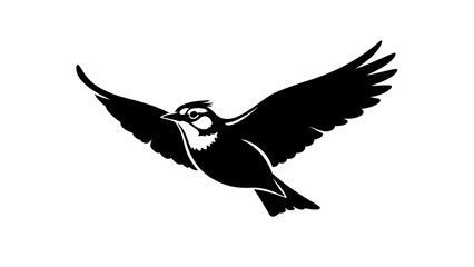 Obraz premium Black Bird Silhouette Flying Freely.