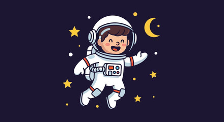 Astronaut Floating in Space with Stars. © Kebo