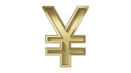 Obraz premium Gold yen symbol with outline currency finance isolated on a transparent background
