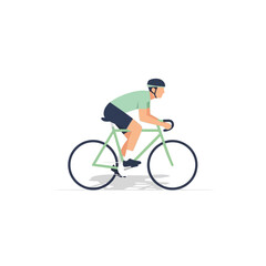Fototapeta premium Cyclist riding a road bike, flat design, active lifestyle, sport illustration