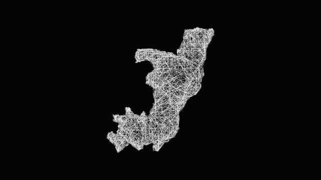 Sketch Republic of Congo outline map animation - smooth progressive reveal