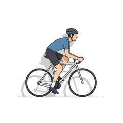 Obraz premium Cyclist Riding Bicycle with Helmet and Athletic Gear