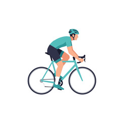 Fototapeta premium Cyclist Riding Bicycle, Professional Athlete, Sportswear, Cycling