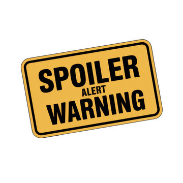 Spoiler alert warning sign on black yellow isolated on a transparent background