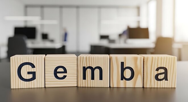 Gemba Concept Wooden Blocks Office Setting.