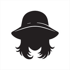 rain hat vector silhouette line art logo design collection