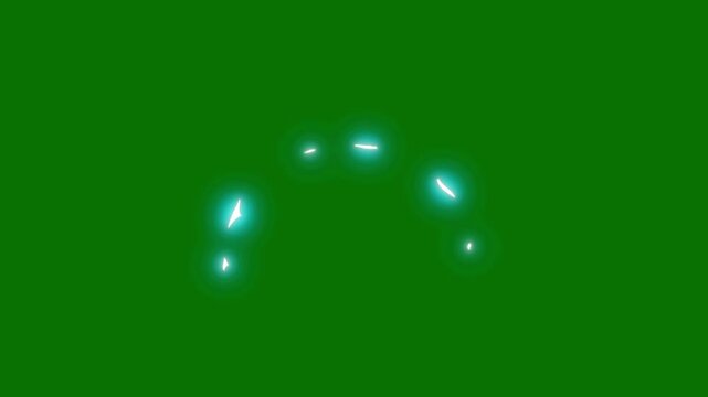 Cartoon Style Flash FX with Smoke Burst, Liquid Fire Explosions, Energy Sparks and Lightning Thunder on Green Screen Background for Seamless Chroma Key Compositing in 4K