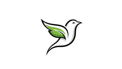 White Bird With Green Wing.