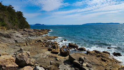 Beautiful rocky coast in Western Kyushu Japan