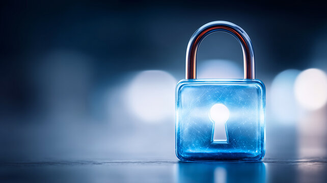 Secure padlock symbolizing data privacy, cybersecurity protection and controlled access to information
