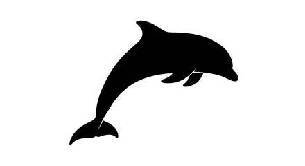 Obraz premium Black Dolphin Silhouette Swimming.