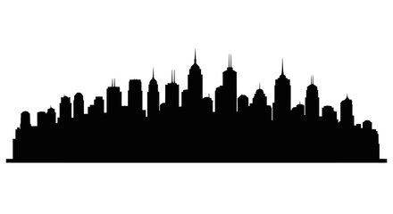 Obraz premium City Skyline Silhouette Vector Illustration.