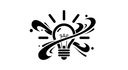 Obraz premium Black Light Bulb Creative Illustration.