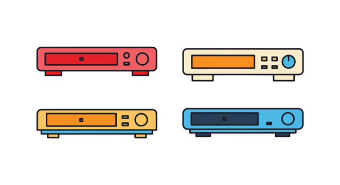 Blu Ray Player Line clean abstract modern vector