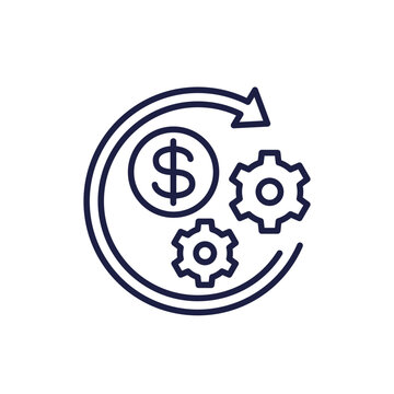 operational costs, capex line icon on white