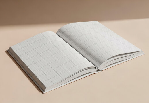Open Big Booklet Brochure Hard Cover Mockup
