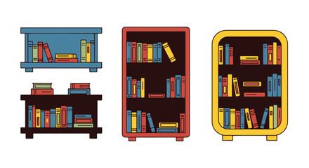 Book Shelf Line art modern smooth minimal illustration