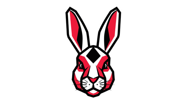 Geometric rabbit head illustration