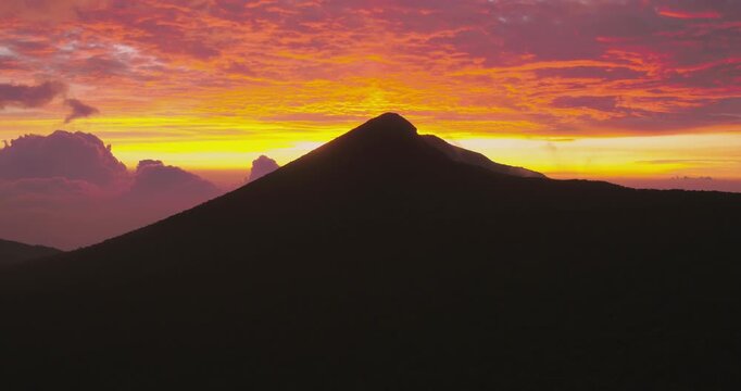 Aerial View of Gunung Gede Volcano at Golden Hour