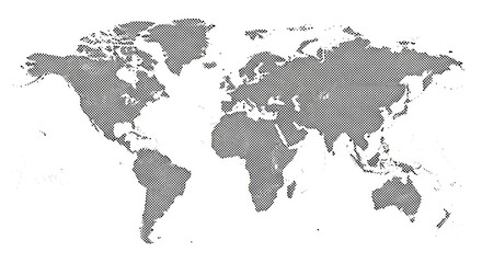 Obraz premium World map illustration showing continents and oceans from a global viewpoint
