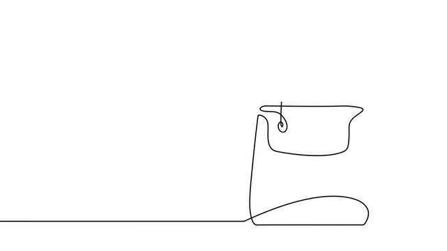 Bag shop line art continuous gift icon illustration vector store outline. Retail bag shop line hand handbag one fashion doodle linear sketch single paper sale present white food isolated drawing draw