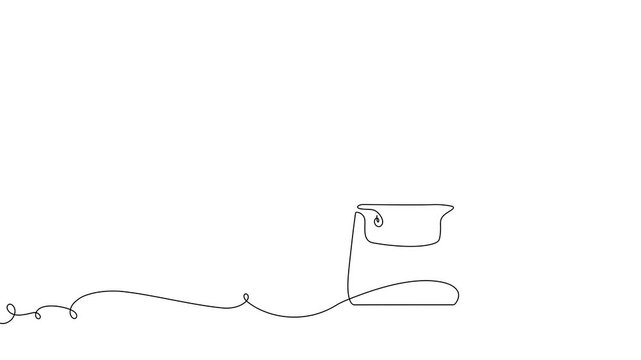 Bag shop line art continuous gift icon illustration vector store outline. Retail bag shop line hand handbag one fashion doodle linear sketch single paper sale present white food isolated drawing draw