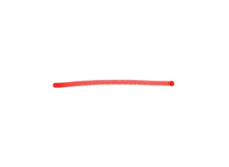 A bright red horizontal line drawn with a marker on a clean white background with slight texture