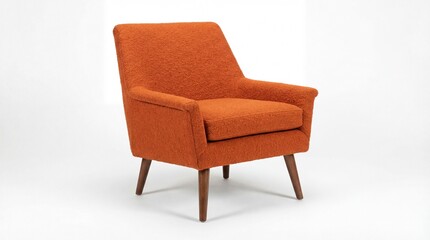 orange chair isolated on white background