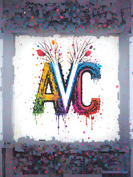 AVC letter design. AVC letter logo design with white background. AVC creative letter logo with two colors.