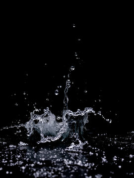 water splashes in the dark