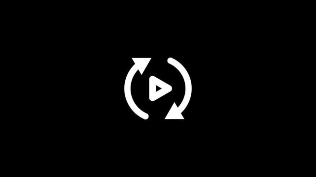 Circular arrows with play symbol