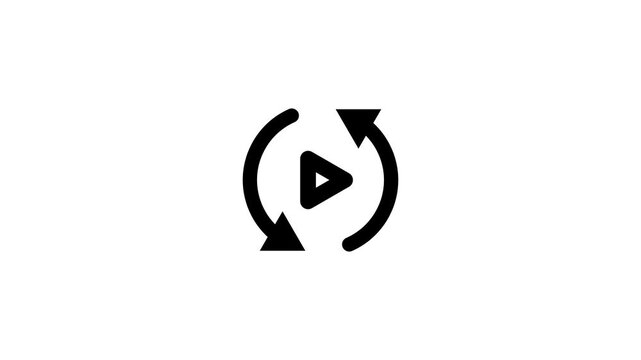 Circular arrows with play button