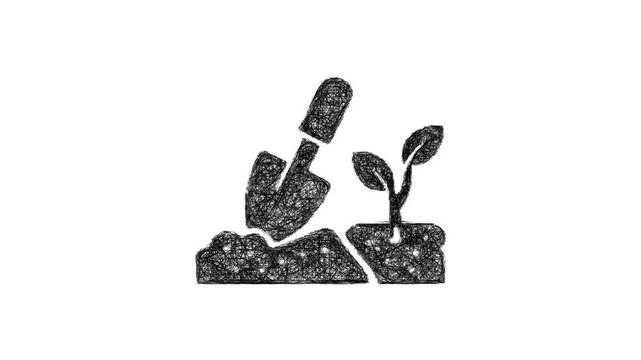 Sketch soil analysis icon animation - smooth progressive reveal