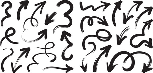 Black hand-drawn arrows and question marks on white background