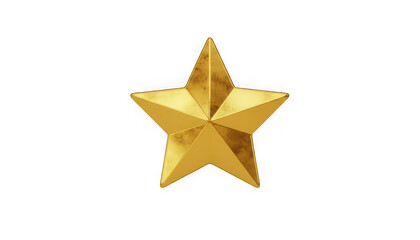 Golden 3D Star Icon Isolated on Transparent Background PNG &ndash; Shiny Luxury Award Symbol
