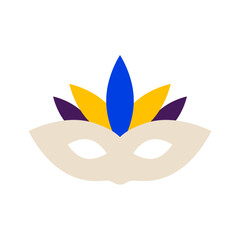 Obraz premium Happy Carnival banner. Colorful mask. Holiday celebration. Vector illustration, flat design