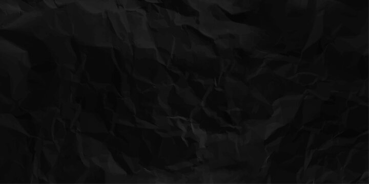 Black crumpled paper texture pattern. Rough grunge old blank. abstract background black dark low poly triangles .
