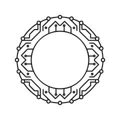 wreath circuit board line art