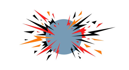 Dynamic explosion of colored splashes around a central circle, showcasing vibrant abstract art in a digital illustration