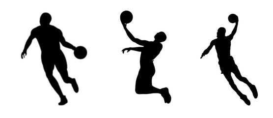 basketball players silhouettes vector in different actions © ALI