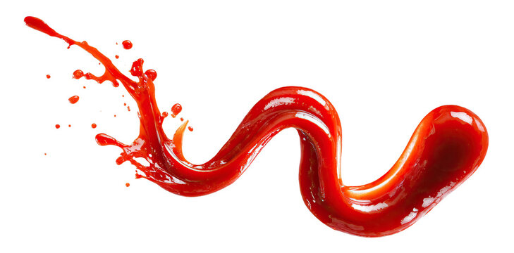 Hot sauce splash, isolated on transparent cutout background