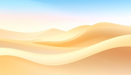 Golden sand dunes desert landscape at sunrise soft warm light horizon minimalist nature
