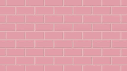 Obraz premium Pink Brick Wall Pattern Background Seamless Masonry Texture Flat Vector Illustration